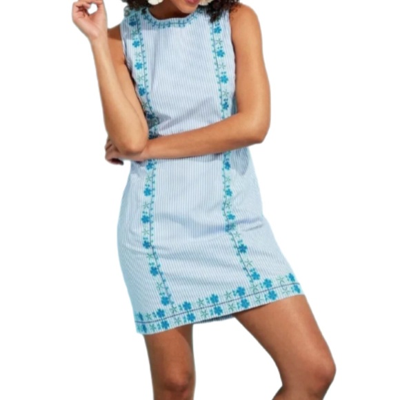Vineyard Vines Dresses & Skirts - Vineyard Vines Embroidered Floral Stripe Shift Dress Nautical Size 8